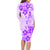 Fiji Masi With Hibiscus Tapa Tribal Family Matching Long Sleeve Bodycon Dress and Hawaiian Shirt Purple Pastel LT01 - Polynesian Pride