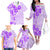 Fiji Masi With Hibiscus Tapa Tribal Family Matching Off Shoulder Long Sleeve Dress and Hawaiian Shirt Purple Pastel LT01 - Polynesian Pride