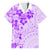 Fiji Masi With Hibiscus Tapa Tribal Family Matching Off Shoulder Long Sleeve Dress and Hawaiian Shirt Purple Pastel LT01 Dad's Shirt - Short Sleeve Purple - Polynesian Pride