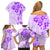 Fiji Masi With Hibiscus Tapa Tribal Family Matching Off Shoulder Short Dress and Hawaiian Shirt Purple Pastel LT01 - Polynesian Pride