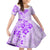 Fiji Masi With Hibiscus Tapa Tribal Family Matching Short Sleeve Bodycon Dress and Hawaiian Shirt Purple Pastel LT01 Daughter's Dress Purple - Polynesian Pride