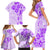 Fiji Masi With Hibiscus Tapa Tribal Family Matching Short Sleeve Bodycon Dress and Hawaiian Shirt Purple Pastel LT01 - Polynesian Pride