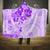 Fiji Masi With Hibiscus Tapa Tribal Hooded Blanket Purple Pastel LT01 One Size Purple - Polynesian Pride