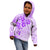 Fiji Masi With Hibiscus Tapa Tribal Kid Hoodie Purple Pastel LT01 - Polynesian Pride