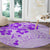 Fiji Masi With Hibiscus Tapa Tribal Round Carpet Purple Pastel LT01 - Polynesian Pride