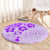 Fiji Masi With Hibiscus Tapa Tribal Round Carpet Purple Pastel LT01 - Polynesian Pride