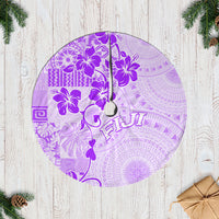 Fiji Masi With Hibiscus Tapa Tribal Tree Skirt Purple Pastel LT01 Casual Tree Skirts Purple - Polynesian Pride
