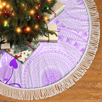Fiji Masi With Hibiscus Tapa Tribal Tree Skirt Purple Pastel LT01 - Polynesian Pride