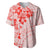 Fiji Masi With Hibiscus Tapa Tribal Baseball Jersey Red Pastel LT01 Red - Polynesian Pride