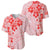 Fiji Masi With Hibiscus Tapa Tribal Baseball Jersey Red Pastel LT01 - Polynesian Pride