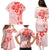 Fiji Masi With Hibiscus Tapa Tribal Family Matching Puletasi Dress and Hawaiian Shirt Red Pastel LT01 - Polynesian Pride