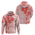 Fiji Masi With Hibiscus Tapa Tribal Hoodie Red Pastel LT01 - Polynesian Pride