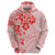 Fiji Masi With Hibiscus Tapa Tribal Hoodie Red Pastel LT01 - Polynesian Pride