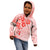 Fiji Masi With Hibiscus Tapa Tribal Kid Hoodie Red Pastel LT01 - Polynesian Pride