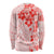 Fiji Masi With Hibiscus Tapa Tribal Long Sleeve Shirt Red Pastel LT01 - Polynesian Pride