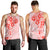 Fiji Masi With Hibiscus Tapa Tribal Men Tank Top Red Pastel LT01 - Polynesian Pride