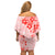 Fiji Masi With Hibiscus Tapa Tribal Off Shoulder Short Dress Red Pastel LT01 - Polynesian Pride