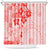 Fiji Masi With Hibiscus Tapa Tribal Shower Curtain Red Pastel LT01 Red - Polynesian Pride