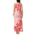 Fiji Masi With Hibiscus Tapa Tribal Tank Maxi Dress Red Pastel LT01 - Polynesian Pride