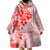 Fiji Masi With Hibiscus Tapa Tribal Wearable Blanket Hoodie Red Pastel LT01 - Polynesian Pride