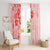 Fiji Masi With Hibiscus Tapa Tribal Window Curtain Red Pastel LT01 - Polynesian Pride