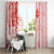 Fiji Masi With Hibiscus Tapa Tribal Window Curtain Red Pastel LT01 - Polynesian Pride