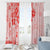 Fiji Masi With Hibiscus Tapa Tribal Window Curtain Red Pastel LT01 - Polynesian Pride