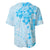 Fiji Masi With Hibiscus Tapa Tribal Baseball Jersey Sky Blue Pastel LT01 - Polynesian Pride