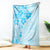 Fiji Masi With Hibiscus Tapa Tribal Blanket Sky Blue Pastel LT01 Blue - Polynesian Pride