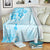 Fiji Masi With Hibiscus Tapa Tribal Blanket Sky Blue Pastel LT01 - Polynesian Pride