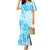 Fiji Masi With Hibiscus Tapa Tribal Family Matching Mermaid Dress and Hawaiian Shirt Sky Blue Pastel LT01 Mom's Dress Blue - Polynesian Pride