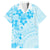 Fiji Masi With Hibiscus Tapa Tribal Family Matching Off Shoulder Short Dress and Hawaiian Shirt Sky Blue Pastel LT01 Dad's Shirt - Short Sleeve Blue - Polynesian Pride