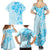 Fiji Masi With Hibiscus Tapa Tribal Family Matching Summer Maxi Dress and Hawaiian Shirt Sky Blue Pastel LT01 - Polynesian Pride