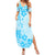 Fiji Masi With Hibiscus Tapa Tribal Family Matching Summer Maxi Dress and Hawaiian Shirt Sky Blue Pastel LT01 Mom's Dress Blue - Polynesian Pride