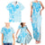 Fiji Masi With Hibiscus Tapa Tribal Family Matching Tank Maxi Dress and Hawaiian Shirt Sky Blue Pastel LT01 - Polynesian Pride