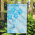 Fiji Masi With Hibiscus Tapa Tribal Garden Flag Sky Blue Pastel LT01 Garden Flag Blue - Polynesian Pride