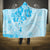 Fiji Masi With Hibiscus Tapa Tribal Hooded Blanket Sky Blue Pastel LT01 One Size Blue - Polynesian Pride