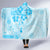 Fiji Masi With Hibiscus Tapa Tribal Hooded Blanket Sky Blue Pastel LT01 - Polynesian Pride