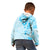 Fiji Masi With Hibiscus Tapa Tribal Kid Hoodie Sky Blue Pastel LT01 - Polynesian Pride