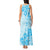 Fiji Masi With Hibiscus Tapa Tribal Tank Maxi Dress Sky Blue Pastel LT01 - Polynesian Pride