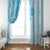 Fiji Masi With Hibiscus Tapa Tribal Window Curtain Sky Blue Pastel LT01 - Polynesian Pride