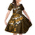 Fiji Masi With Hibiscus Tapa Tribal Family Matching Long Sleeve Bodycon Dress and Hawaiian Shirt Gold Version LT01 Daughter's Dress Gold - Polynesian Pride