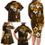 Fiji Masi With Hibiscus Tapa Tribal Family Matching Long Sleeve Bodycon Dress and Hawaiian Shirt Gold Version LT01 - Polynesian Pride