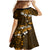 Fiji Masi With Hibiscus Tapa Tribal Family Matching Mermaid Dress and Hawaiian Shirt Gold Version LT01 - Polynesian Pride