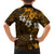 Fiji Masi With Hibiscus Tapa Tribal Family Matching Puletasi Dress and Hawaiian Shirt Gold Version LT01 - Polynesian Pride