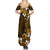 Fiji Masi With Hibiscus Tapa Tribal Family Matching Summer Maxi Dress and Hawaiian Shirt Gold Version LT01 - Polynesian Pride