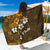 Fiji Masi With Hibiscus Tapa Tribal Sarong Gold Version LT01 One Size 44 x 66 inches Gold - Polynesian Pride