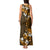 Fiji Masi With Hibiscus Tapa Tribal Tank Maxi Dress Gold Version LT01 - Polynesian Pride