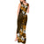 Fiji Masi With Hibiscus Tapa Tribal Tank Maxi Dress Gold Version LT01 - Polynesian Pride