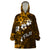 Fiji Masi With Hibiscus Tapa Tribal Wearable Blanket Hoodie Gold Version LT01 One Size Gold - Polynesian Pride